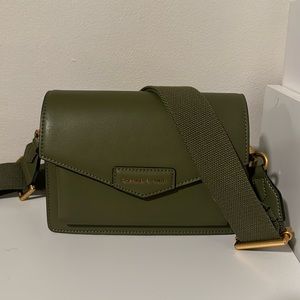 Charles and Keith Zaina Envelope Bag in Sage Green